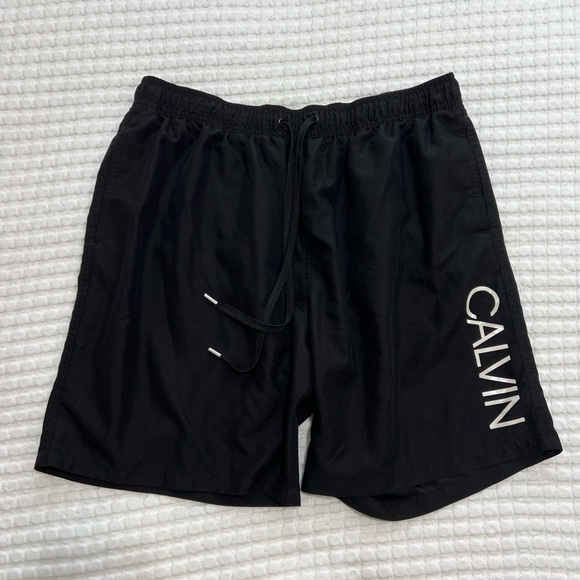 Calvin Klein Men's Elastic Waist Quick Dry Swim Trunk - Picture 3 of 13